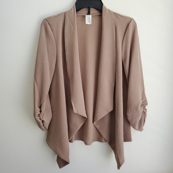 Jackets & Blazers - Tan Open Front Blazer